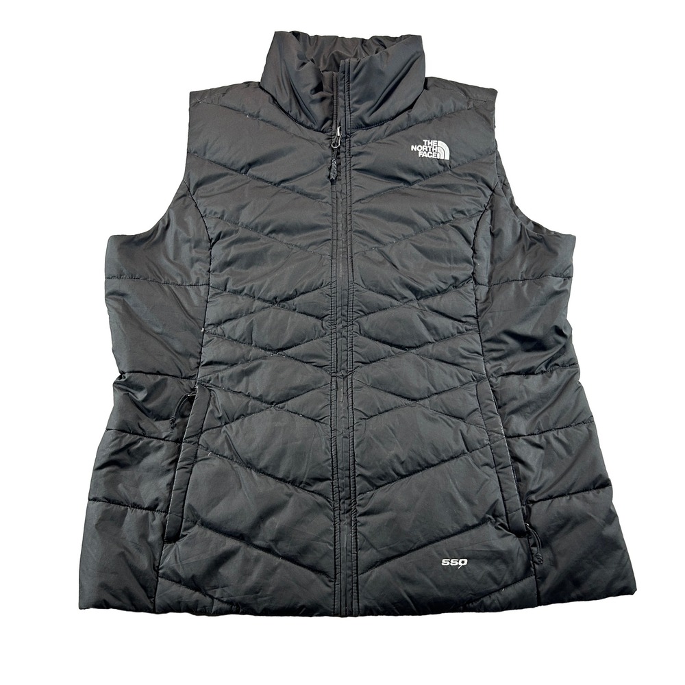 The North Face Puffer Vest Women Large Black 550 Down Quilted NF0A3CR7